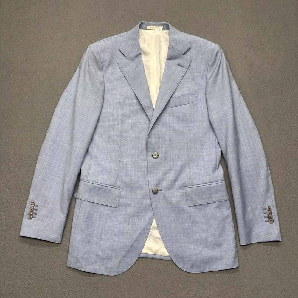 SUITSUPPLY Lazio Single Breasted Slim‎ Fit Sport Coat Angelico Wool Mens US 38R